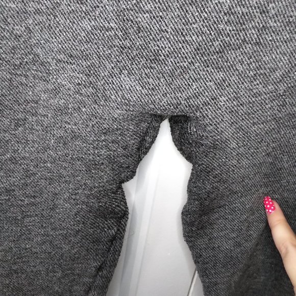 Thick dark gray fleece lined leggings warm - Picture 5 of 11